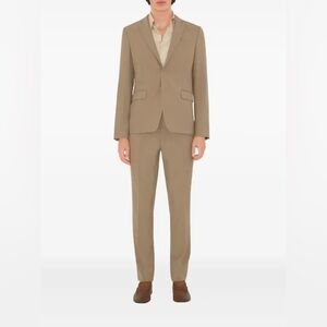 Burberry. Men’s Wool, Unlined Tab-Front Trouser. Sand. Size 36R.